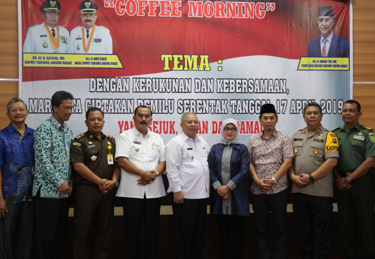 Pemkab Tanjabbar Gelar Coffee Morning wujudkan pemilu sejuk, aman dan damai.