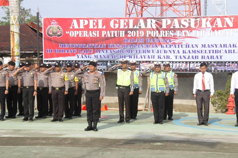 Polres Tanjabbar Melaksanakan Apel Gelar Pasukan Operasi Patuh 2019