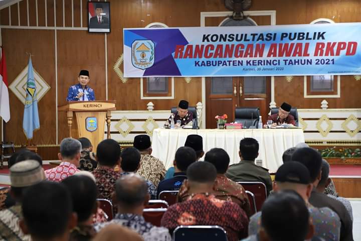 Bupati Adirozal Buka Rapat Konsultasi Publik Rancangan Awal RKPD Kabupaten Kerinci 2021