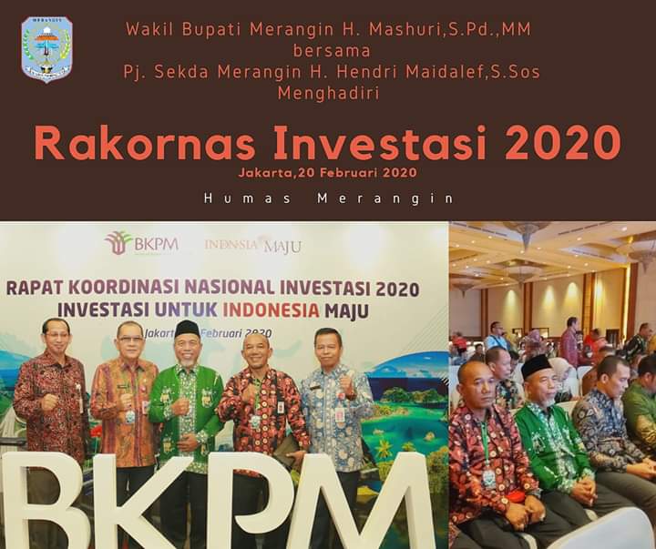 Wabup Merangin Hadiri Rakornas Investasi 2020