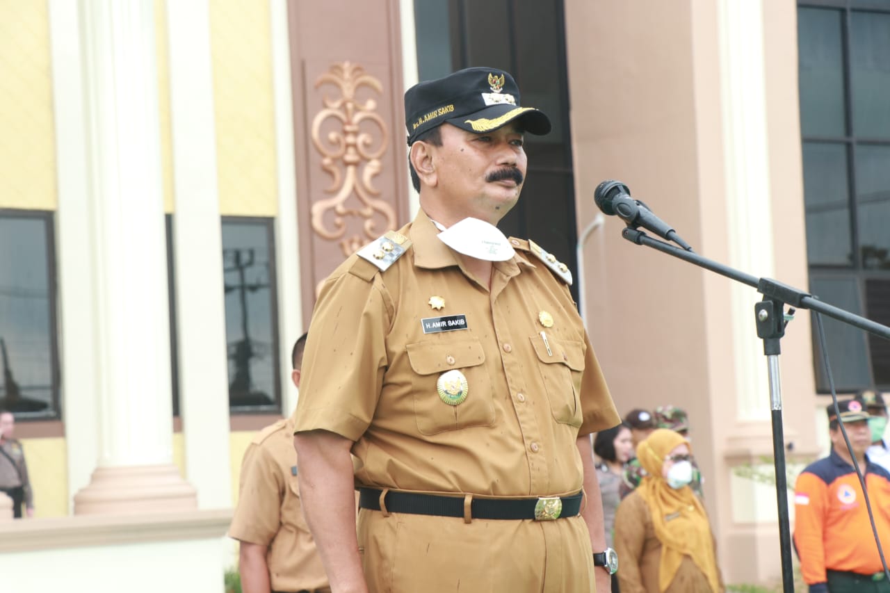 Wabup Hadiri Apel bersama Kegiatan Penyemprotan Disinfektan Serentak