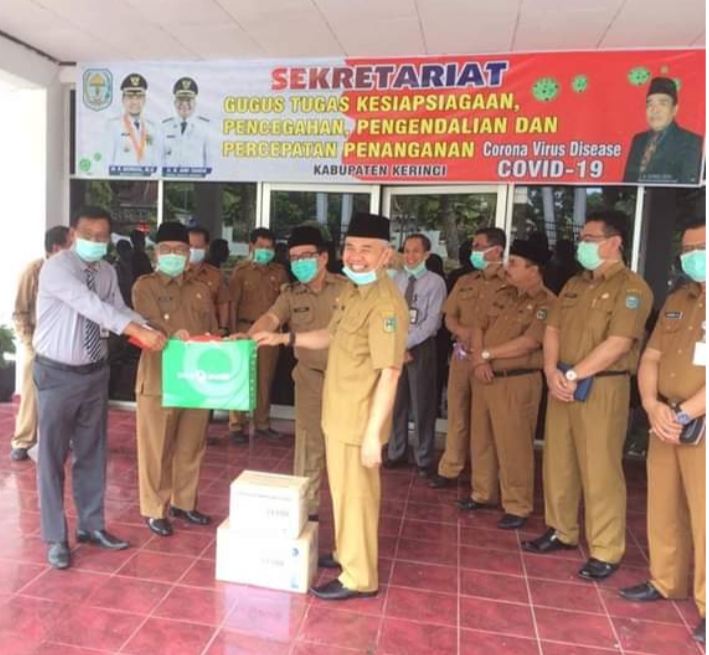 Bank Jambi Cabang Sungai Penuh Berikan Bantuan Ratusan APD Ke Pemkab Kerinci