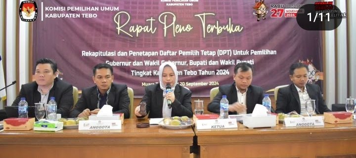 KPU Tetapkan Jumlah DPT Pada Pilkada Tebo 2024