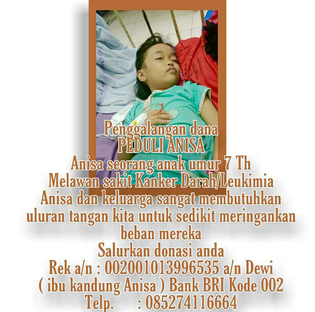 Anisa, Anak Penderita Leukimia Asal Kota Jambi Butuh Bantuan Dermawan 