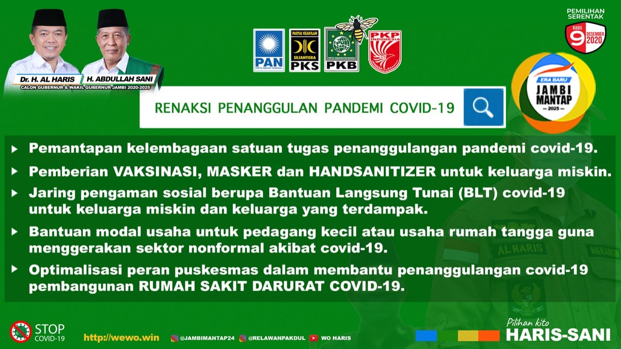 Subsidi Vaksin Hingga Modal Usaha, Renaksi Penanggulangan Covid-19 ala Haris-Sani