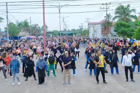 Peringati Puncak Hari Anti Korupsi Sedunia Tahun 2023, Pemkab Tanjab Barat Gelar Senam Bersama