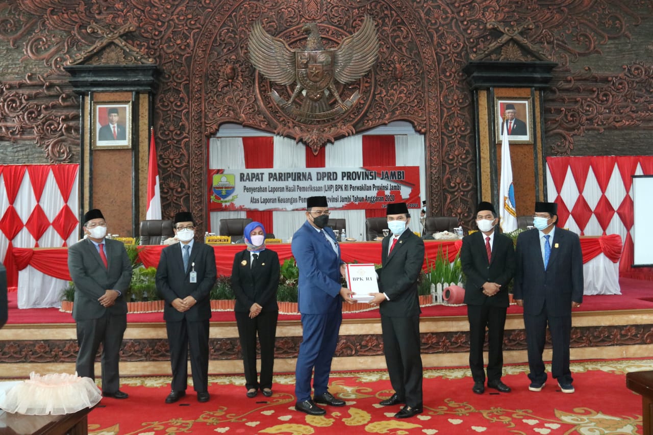 Provinsi Jambi Kembali Raih Opini WTP atas LKPD TA 2020 Pj Gubernur: Opini WTP Cerminan Upaya Konsisten Dalam Pengelolaan Keuangan Jambi