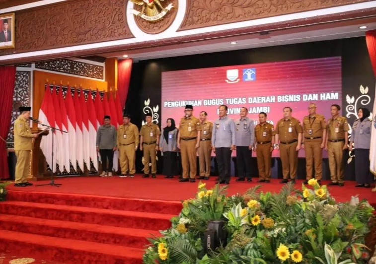 Gubernur Jambi lantik Gugus Tugas Daerah Bisnis HAM