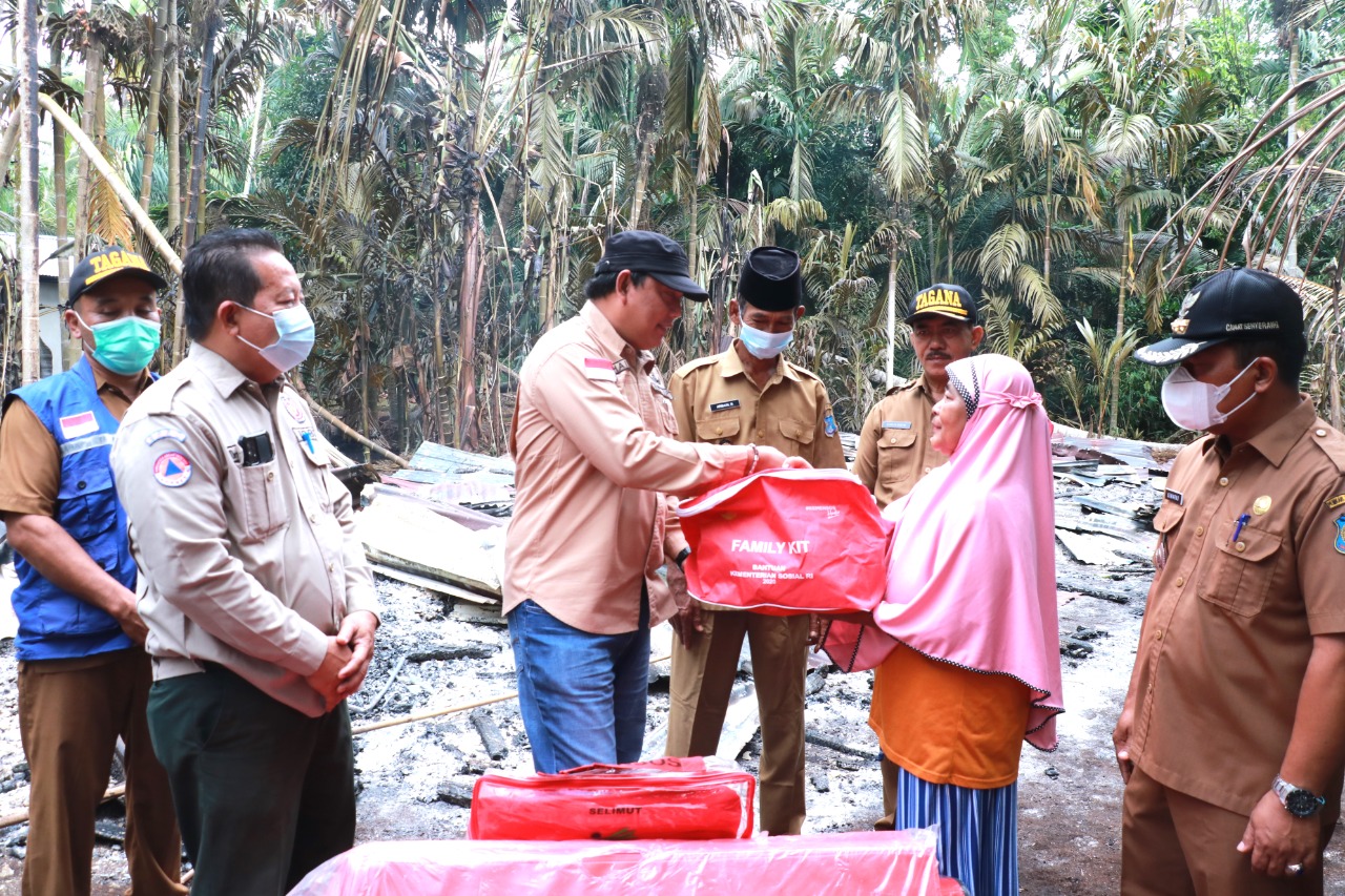 Tinjau Lokasi Kebakaran di Desa Sungsang, Wabup Serahkan Bantuan