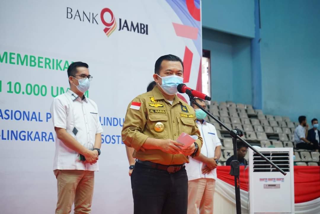 Hadiri Vaksin BPJS Ketenagakerjaan,  Al Haris Tegaskan Komitmen  Bersama  Tekan Kasus Covid 19 di Jambi