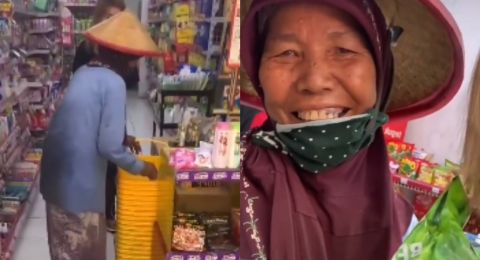 Mengaku Belum Pernah Masuk Minimarket,  Reaksi Ibu ini Bikin Haru