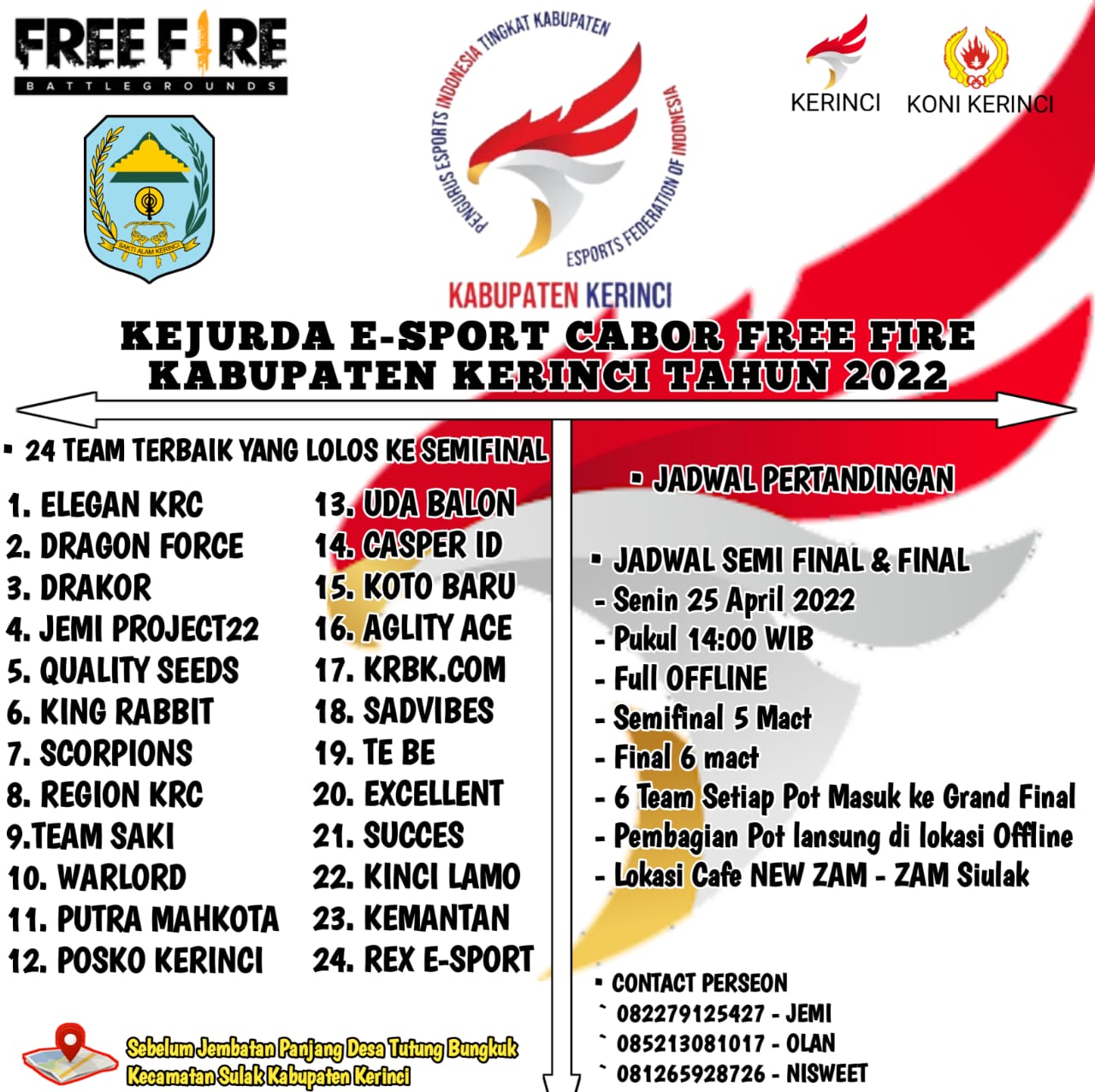 Tim Kemantan Siap Bertarung Di Babak Semifinal Kejuaraan  E-Spor Cabor Free Fire Kabupaten Kerinci 