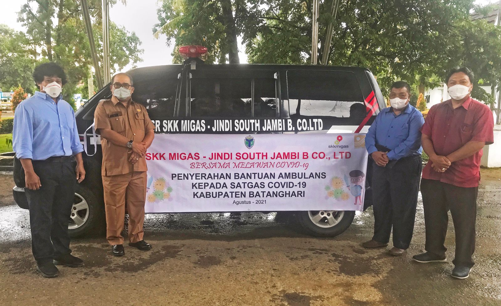SKK Migas – KKKS Jindi South Jambi B Co., Ltd Berikan Bantuan Ambulans Kepada Satgas Covid-19 Kabupaten Batanghari