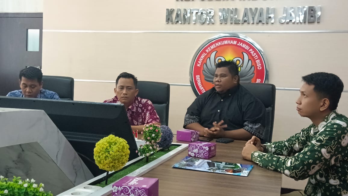 Bagian Hukum Setda Tanjabbarat Kunjungi Kanwil Kumham Jambi Konsultasi Pengisian e-Reporting dan Penilaian Pengelolaan JDIHN Tahun 2023