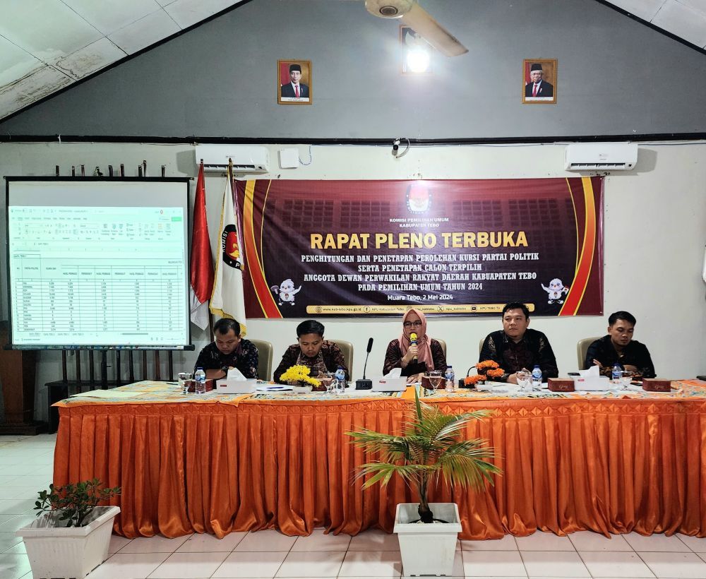 KPU Tebo Telah Tetapkan Parpol Peraih Suara Terbanyak Pemilu 2024
