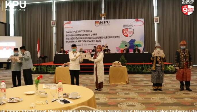 Hasil Undian KPU, Ini Nomor Urut Cagub-Cawagub pilgub provinsi jambi