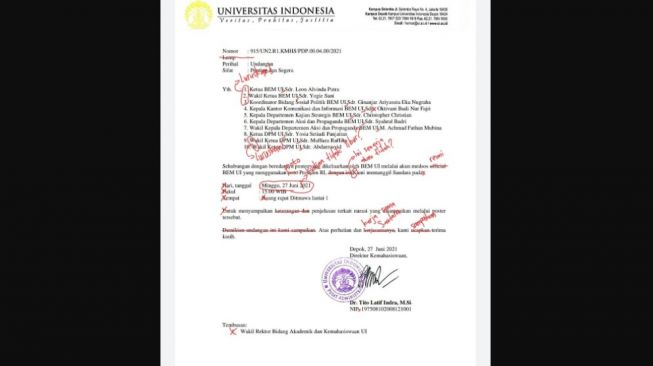 Bikin Ngakak, Surat Rektor Panggil BEM UI Direvisi Warganet