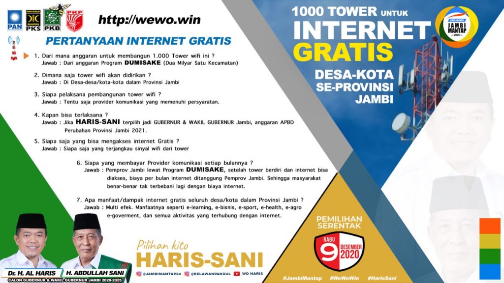 Al Haris-Sani Tawarkan Progam Internet Gratis