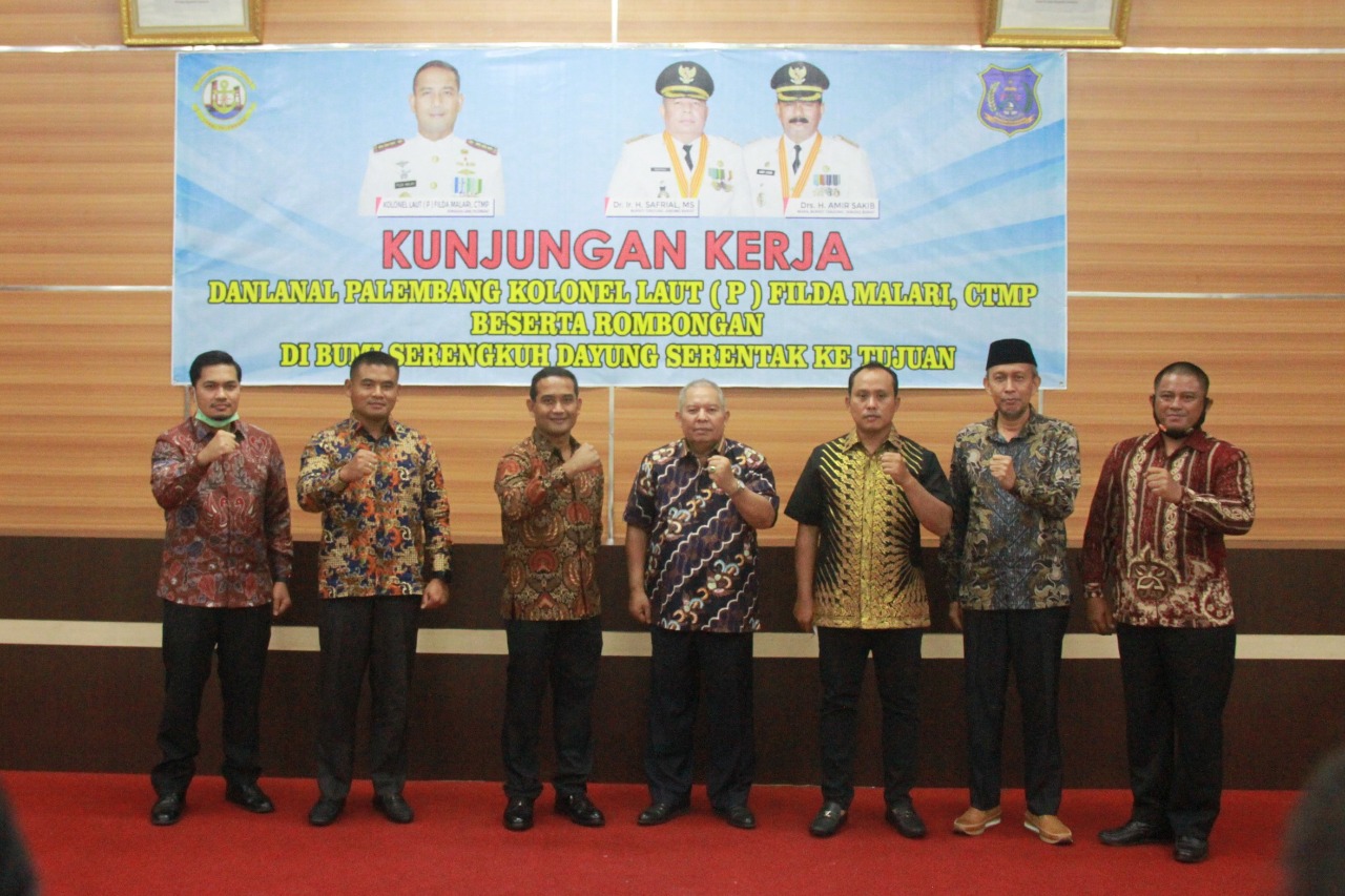 Sambut Kunker Danlanal Palembang, Bupati Paparkan Program Strategis Kemaritiman