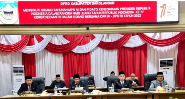 Penjabat Bupati Sarolangun Hadiri Rapat Paripurna Istimewa Mendengarkan Pidato Kenegaraan Presiden RI