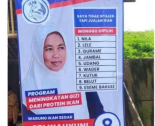 Viral Dimedsos, Baliho Penjual Ikan Seperti Iklan Caleg